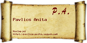 Pavlics Anita névjegykártya